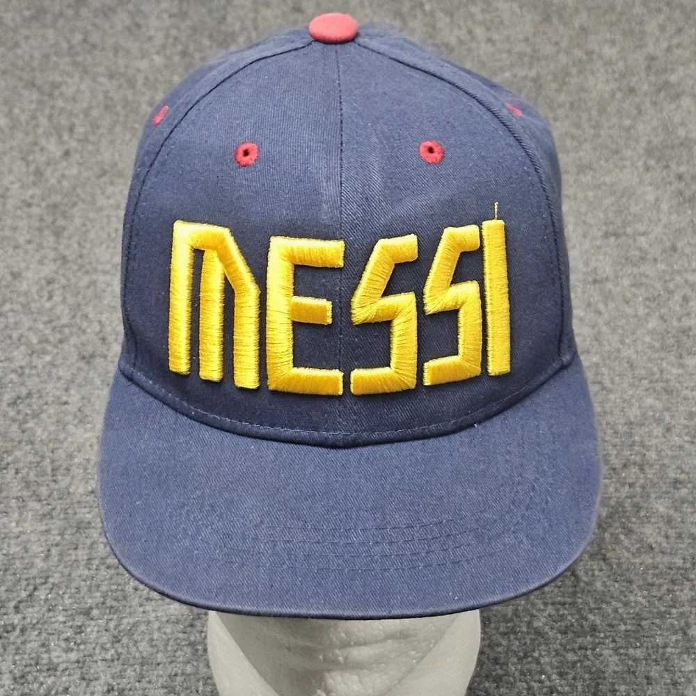 Lionel Messi FC Barcelona Hat Youth Navy Blue Bold‎ Soccer Fan Cap FCB Crest